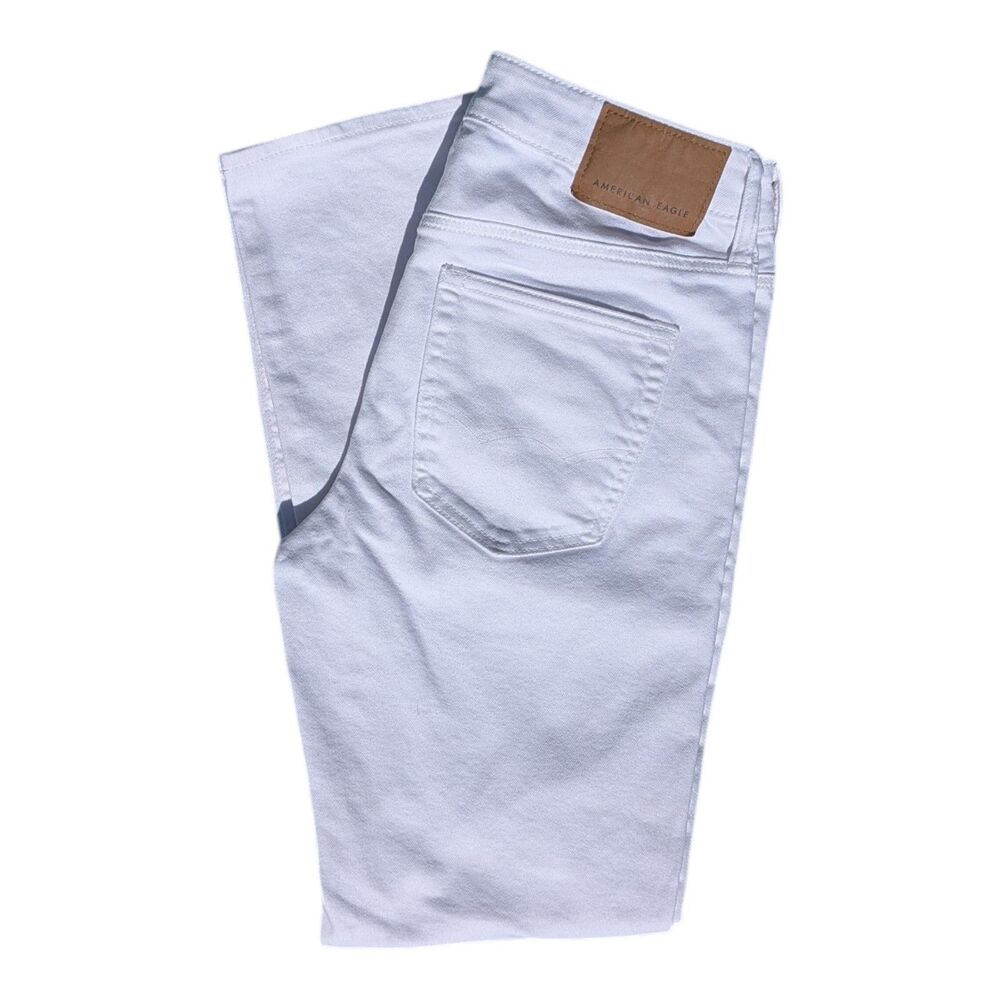 American Eagle Flex Jeans Men's 30x30 Slim Fit Straight Leg White Denim Preppy